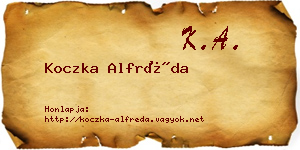 Koczka Alfréda névjegykártya